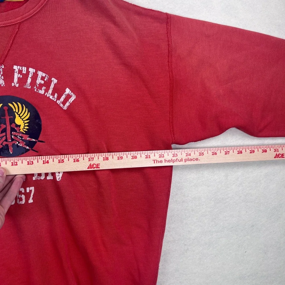 Polo Ralph Lauren Mens Yukon Field US-RL Vintage Fit Double V Sweatshirt Red M - Picture 7 of 9